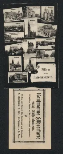 AK Kaiserslautern, Hauptbahnhof, Kaiser-Strasse, Gewerbemuseum, Marktplatz, Industrieschule, mit Kaufmanns Führerkarte