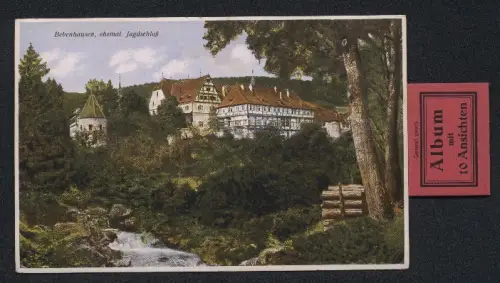 Leporello-AK Bebenhausen, Schreibturm, Jagdschloss, Schlosshof, Kreuzgang, Kapitelsaal, Brunnenkapelle, Sommerrefektorium
