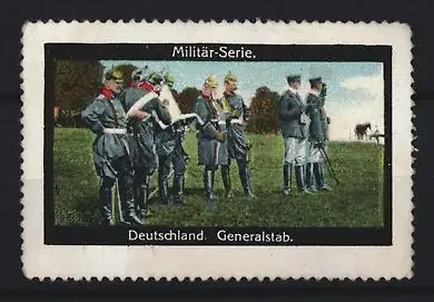 Reklamemarke Deutsches Militär, Generalstab auf Wiese