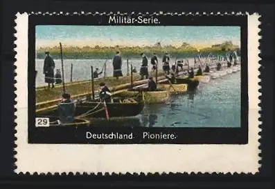 Reklamemarke Deutsche Pioniere, Brücke über Fluss