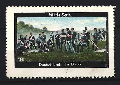 Reklamemarke Deutsche Soldaten im Biwak