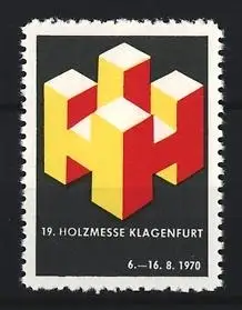 Reklamemarke Klagenfurt, 19. Holzmesse 1970, 3D-Logo