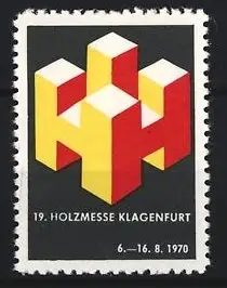 Reklamemarke Klagenfurt, 19. Holzmesse 1970, 3D-Symbol