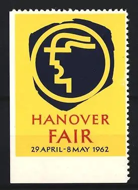 Reklamemarke Hannover, Hannover Fair 1962, stilisiertes Profilkopf-Symbol