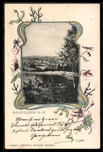 AK Neufelden /O.-Ö., Fernblick auf den Ort von der Feldflur aus