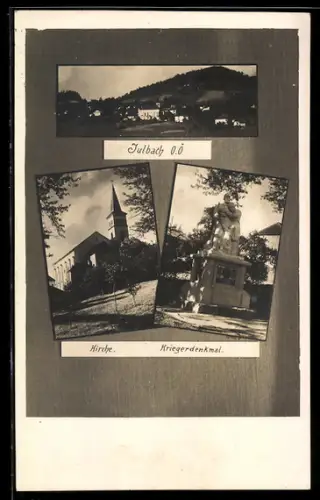 AK Julbach, Panoramaansicht, Kirche, Kriegerdenkmal