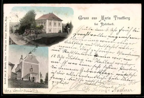 AK Rohrbach-Berg, Gasthaus und Kirche Maria Trostberg