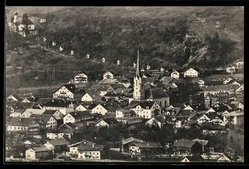 AK Partenkirchen, Ortsansicht mit Kirche St. Anton