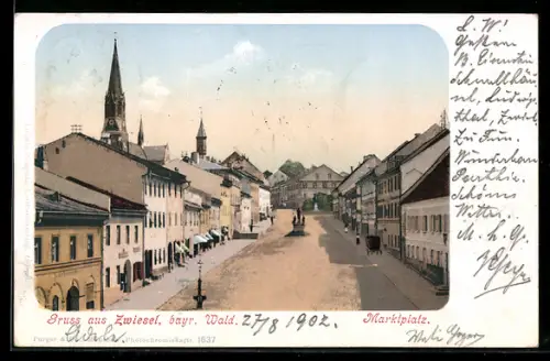 AK Zwiesel /Bayr. Wald, Marktplatz