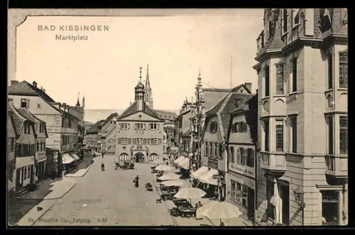AK Bad Kissingen, Marktplatz mit Feinbäckerei Ph. Albert