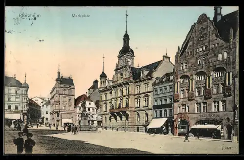 AK Pforzheim, Marktplatz