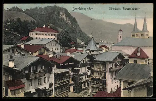 AK Berchtesgaden, Oberbayer., Bauernhäuser