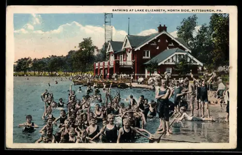 AK Pittsburgh, PA, Bathing at Lake Elizabeth, North Side