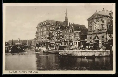 AK Leiden, Aalmarkt met Waag