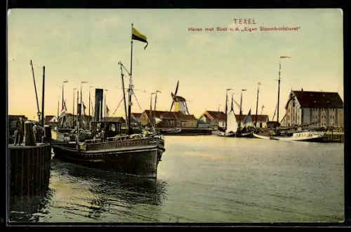 AK Texel, Haven met Boot Baron Rengers v. d. Eigen Stoombootdienst