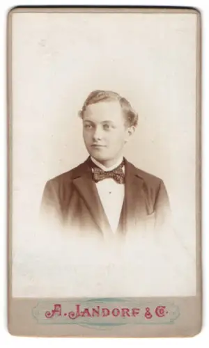 Fotografie A. Jandorf & Co., Berlin, Leipziger Strasse 164, Porträt eines jungen Mannes