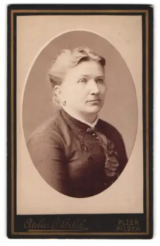 Fotografie C. Vrbek, Plzen, Portrait einer Dame