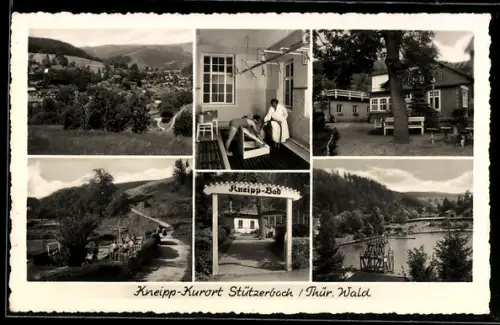 AK Stützerbach /Thür. Wald, Kneipp-Bad, Ortsansichten mit Kurhaus und Badeanlage