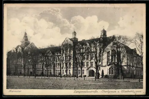 AK Hannover, Langensalzastrasse mit Oberlyceum, Elisabethlyceum