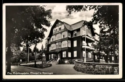 AK Oberhof i. Thüringen, Partie am Erholungsheim