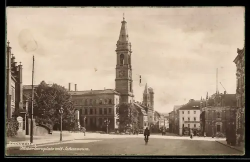 AK Zittau /Sa., Haberkornplatz mit Johanneum