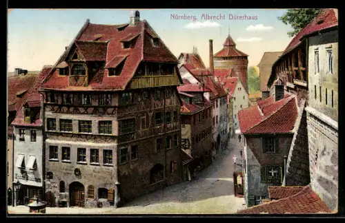 AK Nürnberg, Albrecht Dürerhaus aus der Vogelschau