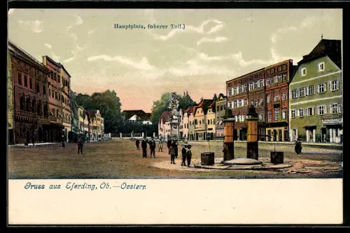 AK Eferding /Ob. Öst., Hauptplatz, oberer Teil