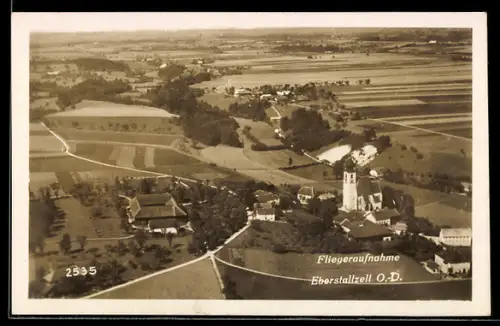 AK Eberstallzell O.D., Fliegeraufnahme des Ortes