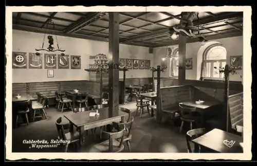 AK Salzburg, Gasthaus Gablerbräu, Wappensaal