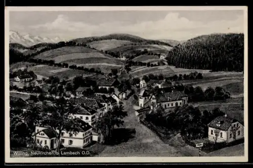 AK Neukirchen bei Lambach, Willing, Panorama mit Ort und Kirche
