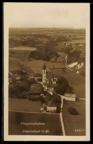 AK Eberstallzell /O. D., Fliegeraufnahme mit Kirche