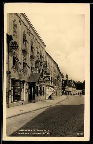 AK Lambach a. d. Traun, Gasthof zum schwarzen Rössl