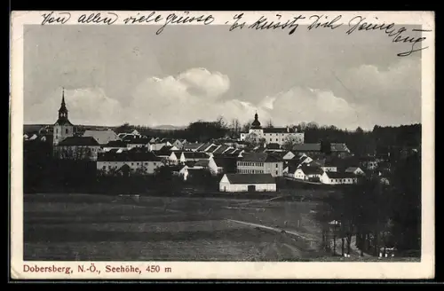 AK Dobersberg /N.-Ö., Panorama mit Kirche