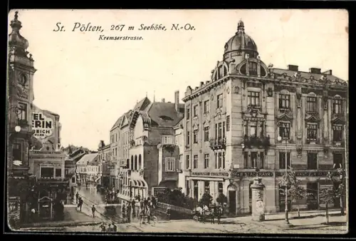 AK St. Pölten /N.-Ö., Blick in die Kremserstrasse