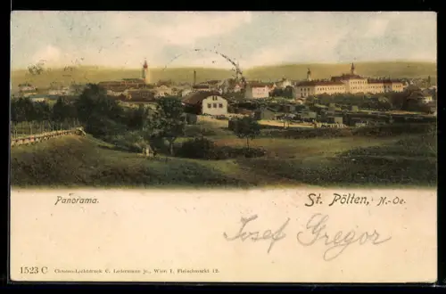 AK St. Pölten /N.-Ö., Panorama mit Ortsansicht