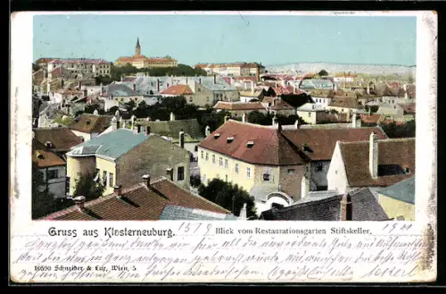 AK Klosterneuburg, Blick vom Restaurantgarten Stiftskeller