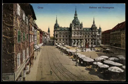 AK Graz, Rathaus und Herrengasse