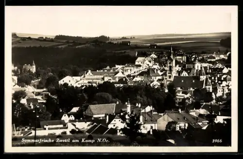 AK Zwettl am Kamp, Ortsansicht mit Kirchen