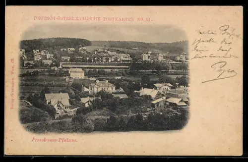AK Pressbaum, Pfalzau, Panorama mit Häusern