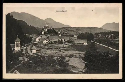 AK Arnoldstein, Ortsansicht mit Burg und Ort