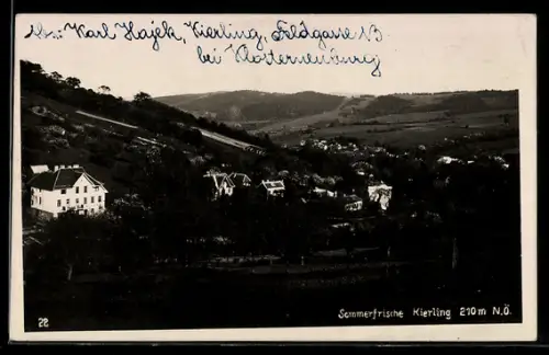 AK Kierling /N.Ö., Ortsansicht mit Wohnhäusern am Berghang