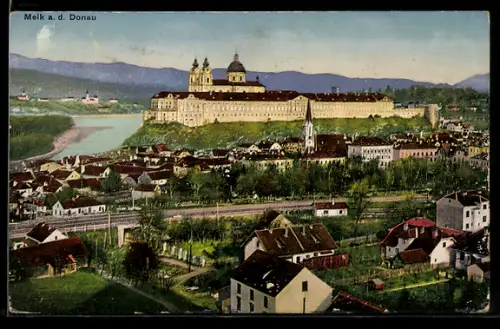 AK Melk a. d. Donau, Blick in den Ort