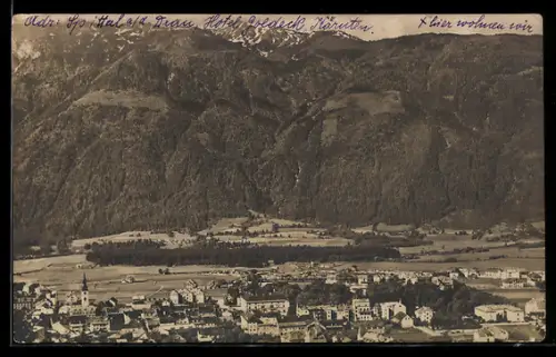 AK Spittal an der Drau, Panorama mit Goldeck