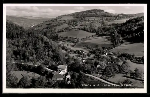 AK Bruck a. d. Lafnitz, Panorama aus der Vogelschau