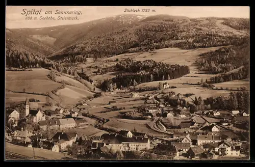 AK Spital am Semmering, Panorama mit Stuhleck