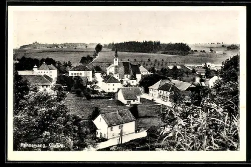 AK Pennewang /O. Oe., Ortsansicht mit Kirche