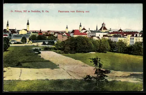 AK St. Pölten /N.-Ö., Panorama vom Eisberg aus
