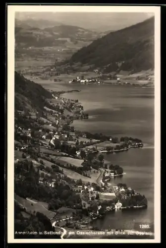 AK Annenheim am Ossiachersee, Blick auf den Ort mit Sattendorf und zum Gerlitzen