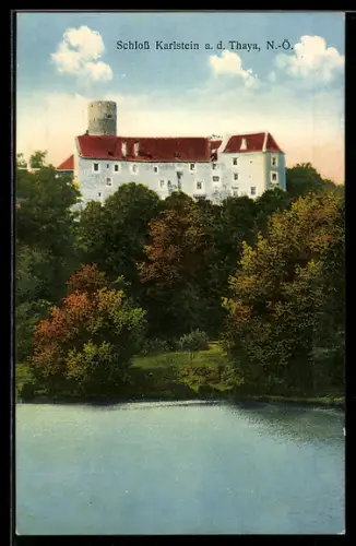 AK Karlstein a. d. Thaya, Schloss mit Teich