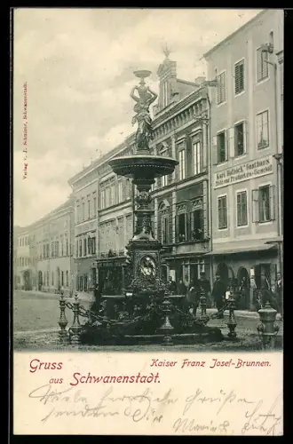 AK Schwanenstadt, Kaiser Franz Josef-Brunnen